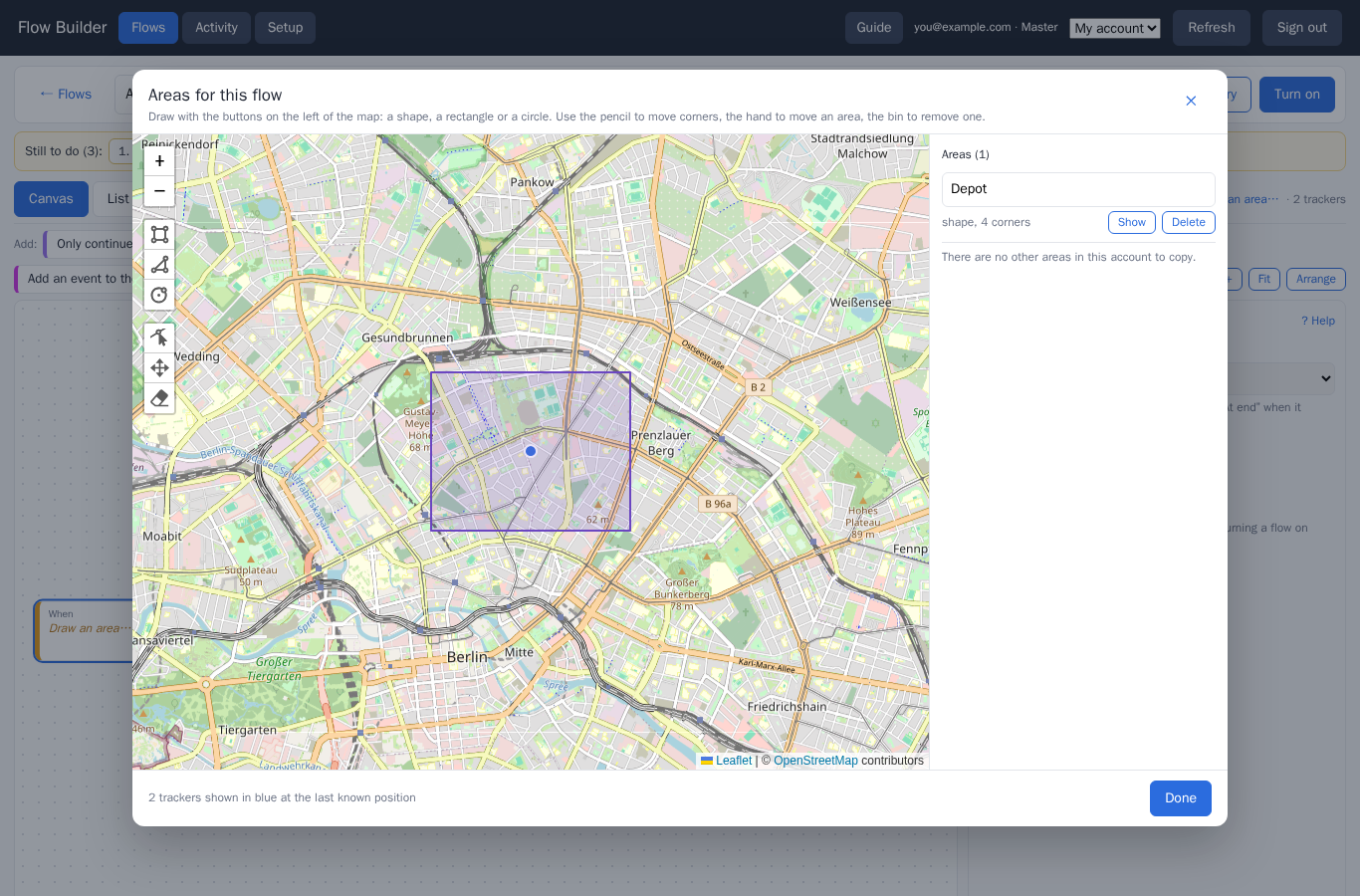 drawing an area on the map